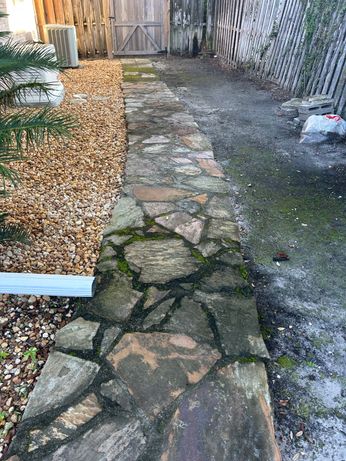 pathway before pressure wash