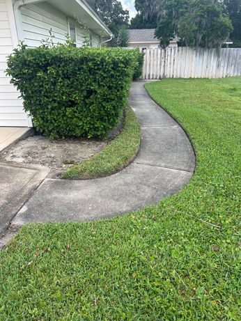 front pathway before pressure wash