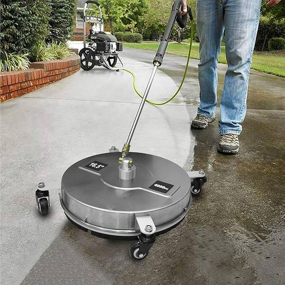 concrete driveway being pressured washed