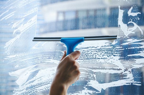 window being cleaned