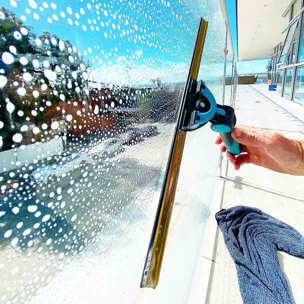 window being cleaned