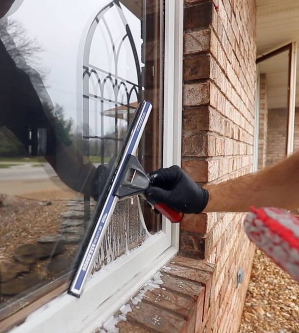 window being cleaned
